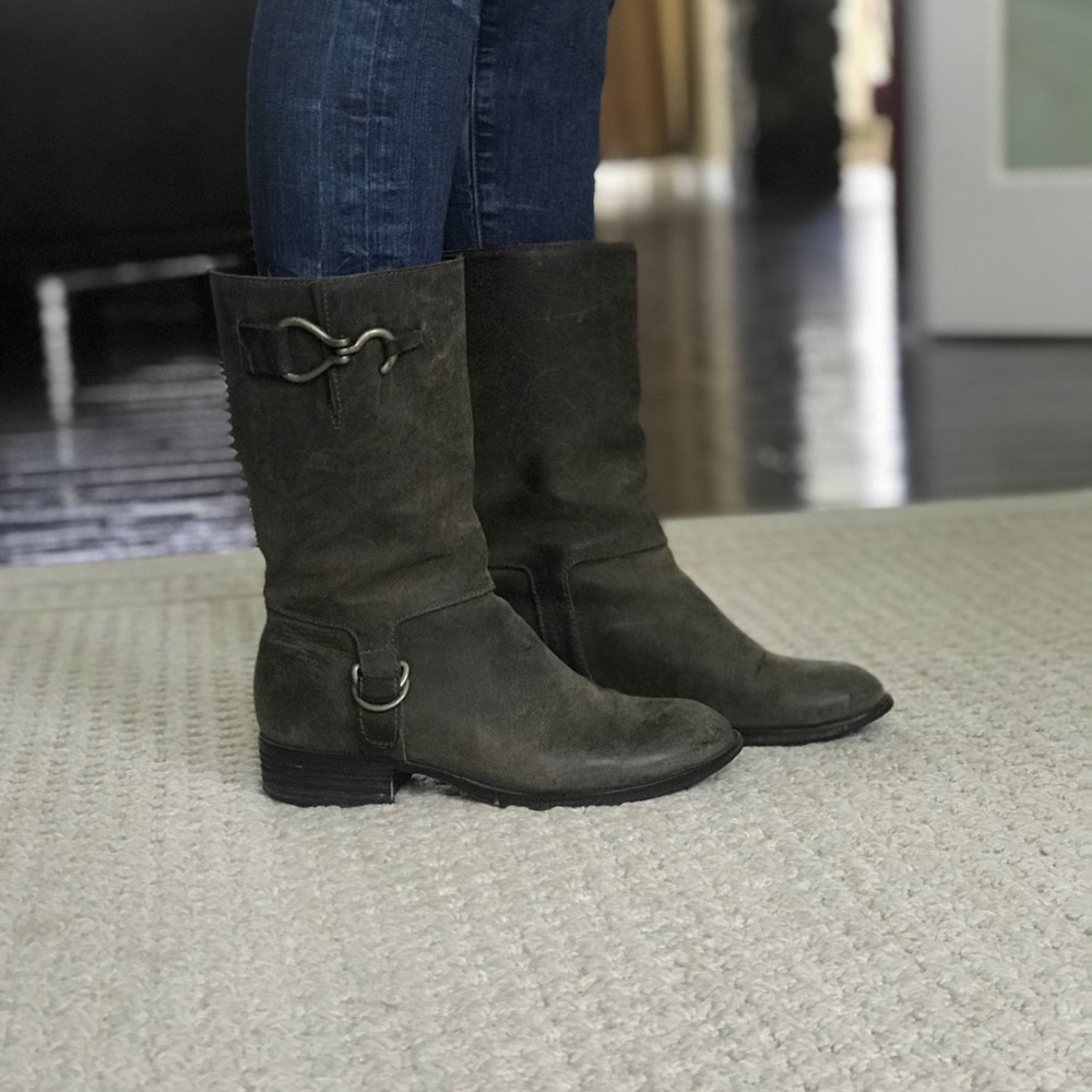 Nice Cole Haan Dark Olive Green Leather Boots 8.5